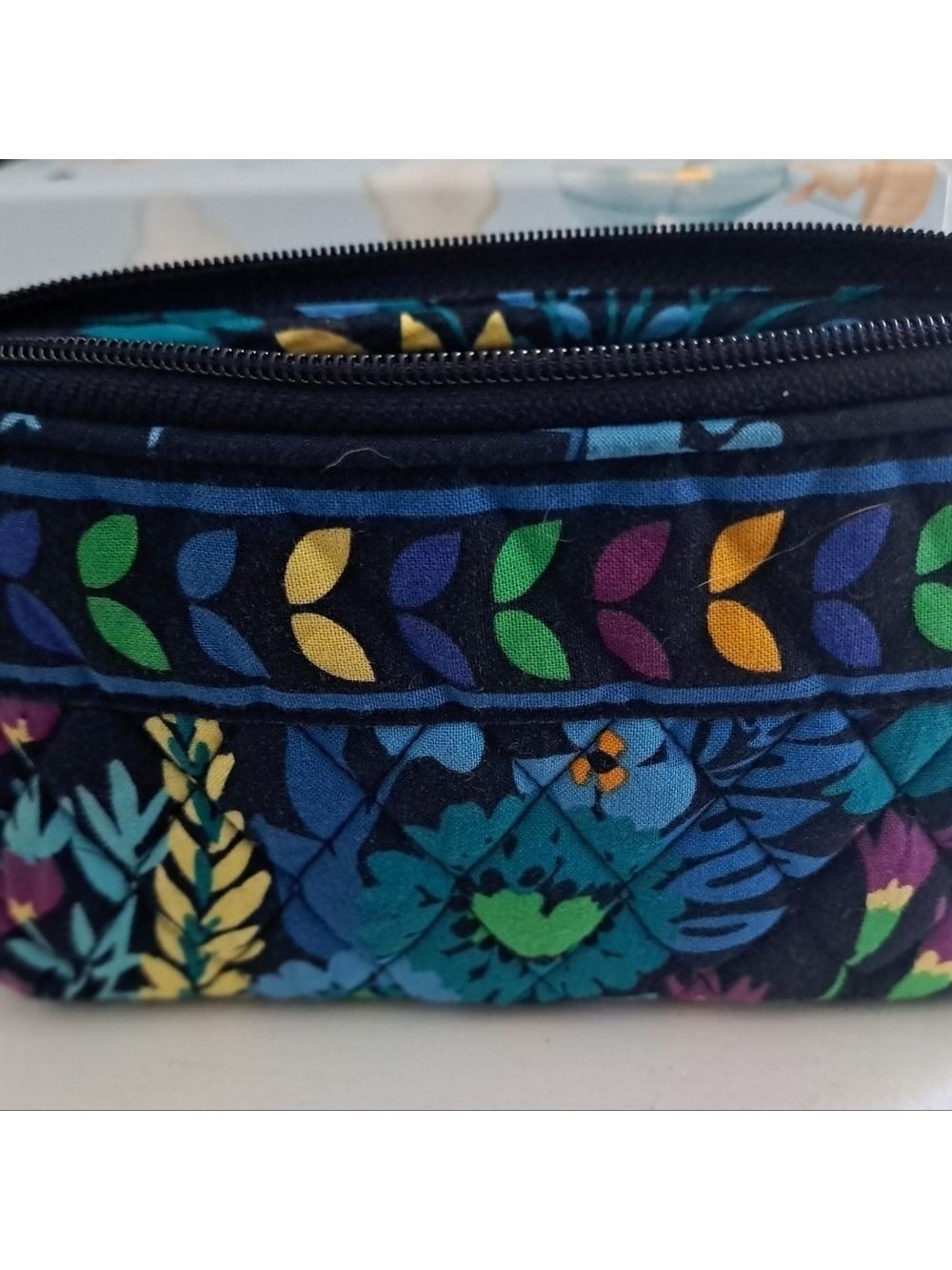 VERA BRADLEY midnight garden wristlet wallet purse quilted floral expandable - Picture 7 of 9